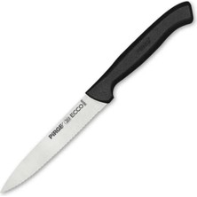 Hace Bazaar 38049 Ecco Tırtıklı Sebze, Et, Biftek Steak Bıçağı 12 cm - Siyah