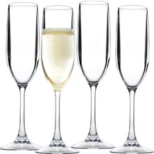 D'eco Kırılmaz Saplı Şampanya Flüt (4'lü Set, 12 Oz Ea) -%100 Yeniden Kullanılabilir Kırılm