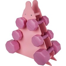 Psspor 3 Set Pembe Renk Dambıl Seti + Stand (2 Adet 1kg - 2 Adet 2kg - 2 Adet 3kg + Stand)