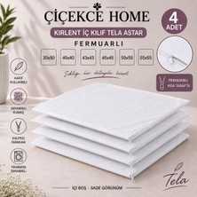 ÇİÇEKCE HOME Kırlent Kılıfı Tela Iç Astar 4 Adet Fermuarlı