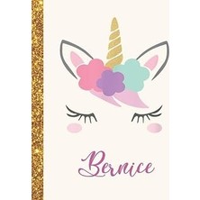 Kazan Hobi Bernice: Bernice Unicorn Personalized Black Paper Sketchbook For Girls And Kids To Drawing And Sketching Doodle Taking Note Marble Size 8.5 x 11