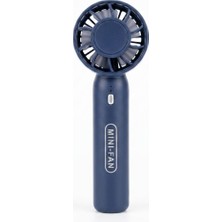 Kazan Hobi Deinhaus Mini-Fan Taşınabilir El Fanı, Masaüstü Standlı, USB Şarjlı, 16 Cm, 3 Kademeli Hız Ayarlı Masaüstü & El Tipi Kompakt Boyut, Mavi