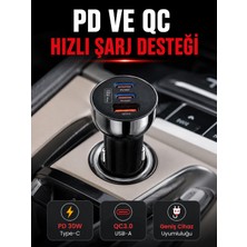 Toyigoo 3 Portlu Araç Içi Şarj Adaptörü Çift Pd Type-C ve Qc3.0 USB Çıkışlı - Lisinya