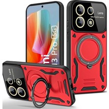 Uravas Store Xiaomi Redmi Note 13 Pro 5g Kılıf Joy Lens Standlı Kapak - Kırmızı