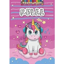 Kazan Hobi Rylee: Personalized Coloring Book For Rylee | Theme: Unicorn | Birthday Gift For Girl, Daughter ... | Ages: 4-8 | 25 Unicorn Designs With Name Rylee, Large Size A4 (Ca. 8.5 x 11 Inches)