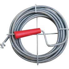 Kazan Hobi Kanal Açma Teli, 9 mm Kalınlık, Dayanıklı Metal Tel, Lavabo ve Gider Borusu Açacağı, Tıkanıklık Giderici, Spiral Tel, Ergonomik Sap, Kolay Kullanım, Lavabo, Tuvalet, Banyo, Küvet Açıcı (5 M)