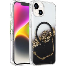 TeknoKapsül Onegif Iphone 15 Lotus Simli Magsafe Kapak - Siyah