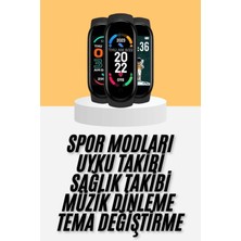 Marsilyan M6 Akıllı Bileklik Siyah Adımsayar Spor Takibi Android ve Ios Uyumlu