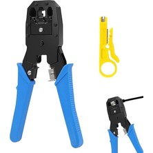 Kazan Hobi Aee® 4’ü 1 Arada Cat5 RJ45 RJ11 RJ12 Ağ Kablo Sıkma ve Soyma Pensesi + Kablo Sıyırıcı Seti | Network Crimping Tool – Telefon ve Ethernet Jak Çakma Aracı