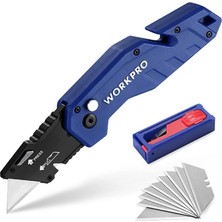 Kazan Hobi Workpro WP211008 Profesyonel Katlanır Çok Amaçlı Rötuş Maket Bıçağı + 10 Adet Yedek Bıçak