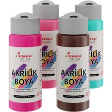 Kazan Hobi Red Rose Tamamlayıcı Renkler Akrilik Boya 4'lü Set 4X60 ml