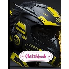 Kazan Hobi Independently Published Sketch Book: Aggressive Lion With Racing Helmet, Big Size 8.5X11 Inches, 120 Pages