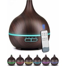 Kazan Hobi Ultratekno Uzaktan Kumandalı 550ML Aroma Difüzörü Ultrasonik Hava Nemlendirici Buhar Makinesi Rgb 7 Renk Led, Siyah