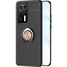 Uravas Store Huawei P40 Kılıf Range Yüzüklü Silikon - Siyah-Gold