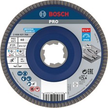 Kazan Hobi Bosch 1x Pro Metal X571 Yelpaze Taşlama Diski, X-Lock Için Açılı Tasarım (Çelik, Paslanmaz Çelik, Ø 125 Mm, Granülasyon 60, Profesyonel Aksesuar Küçük Açılı Taşlama Makinesi)