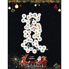 Kazan Hobi Christmas Sketch Book: Border Collie Santa Christmas Tree Lights Xmas Gifts, 120 Pages Help You Design Your Ideas Size 8.5 x 11 Inches