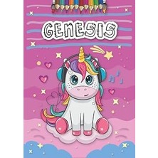Kazan Hobi Genesis: Personalized Coloring Book For Genesis | Theme: Unicorn | Birthday Gift For Girl, Daughter ... | Ages: 4-8 | 25 Unicorn Designs With Name Genesis, Large Size A4 (Ca. 8.5 x 11 Inches)