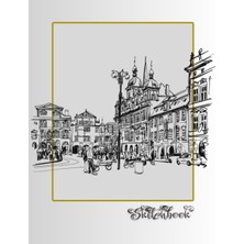 Kazan Hobi Sketchbook: City Scene, Large 8.5" x 11", 110 Pages, Perfect For Everyone, Crayons, Pencils, Drawing And Sketching