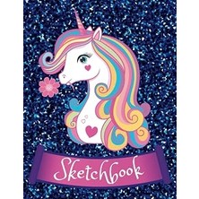 Kazan Hobi Sketchbook: Spark Your Child's Creativity With This Large Sketchbook For Girls Featuring A Cute Unicorn On A Blue Sparkly Background, 8.5" x 11", 120 ... For Drawing, Sketching, Doodling, & Coloring