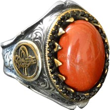 Kambo 925 Ayar Gümüş Doğal Bloodstone Yüzük