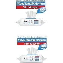 Kazan Hobi Sleepy Easy Clean Çamaşır Suyu Katkılı Yüzey Temizlik Havlusu 2X100 (200 Yaprak)