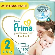 Kazan Hobi Prima Bebek Bezi Premium Care 2 Beden 180 Adet Aylık Fırsat Paketi