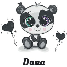 Kazan Hobi Independently Published Panda Cute - Dana - Name Personalised Sweet - Animal: Lovely Panda Design With Different Messages And Heart Balloons