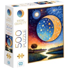 Kazan Hobi Ca Games Ay ve Manzara 500 Parça 2,2mm Kalınlık 33X48CM Profesyonel Hobi Puzzle Yapboz Serisi