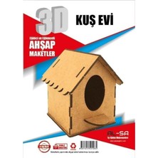 Kazan Hobi Alsa Iş Teknik 3D Ahşap Maket Kuş Evi, 123578
