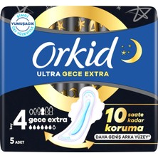 Kazan Hobi Orkid Ultra Hijyenik Ped Gece Ekstra (Boy 4) 5 Adet Ped