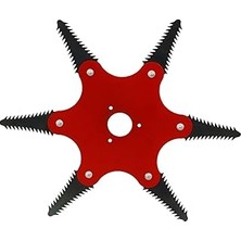 Kazan Hobi BADEM10 Benzinli Tırpan Metal Çim Çayır Biçme Kesme Aparatı 6 Kollu Testere Dişli Bıçkı Ahtapot Yedek Bıçak