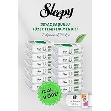 Kazan Hobi Sleepy 100' Lü Beyaz Sabunlu Yüzey Havlusu 12 Al 11 Öde Hediyeli