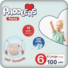 Kazan Hobi Paddlers Külot Bebek Bezi 6 Numara X-Large 100 Adet (15+Kg) Ekstra Aylık Paket