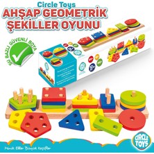 Kazan Hobi Circle Toys Ahşap Geometrik Şekiller 5'li