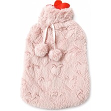 Kazan Hobi 2 Litre Peluş Kılıflı Sıcak Su Torbası Uzun Süre Sıcak Tutan Kalp Desenli Termal Isı Torbası Adet Sancısı Kas Gevşetici Bel ve Sırt Ağrısı Için (Pembe)