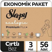 Kazan Hobi Sleepy Ecologic Ekonomik Paket Bebek Bezi 3 Numara Midi 56 Adet