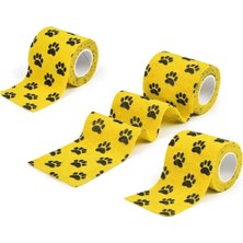 Kazan Hobi Octacare Su Geçirmez Kendinden Yapışkanlı Kedi ve Köpek Pati Bandajı, Sarı, 5 cm x 4.5 Metre, 3 Adet