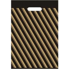 Kazan Hobi Takviyeli Siyah Çizgili Poşet 26X38 cm No:2 50 Li (20 Paket)