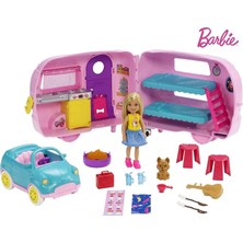 Kazan Hobi Barbie Club Chelsea Karavan Barbie Club Chelsea Karavanı Oyun Seti, Chelsea'nin Yavru Köpeği ve Aksesuarlar FXG90 FXG90