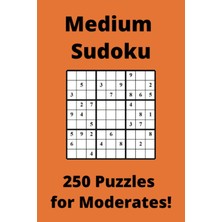 Kazan Hobi Independently Published Medium Orange Sudoku Book, 9x9 Puzzles, 250 Pages, 6x9