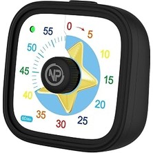 Kazan Hobi Npo Mutfak,ders,yemek Için 60DK Analog Alarm Zamanlayıcı,pomodoro Öğrenci Motivasyon Saati (Siyah-Yıldız)