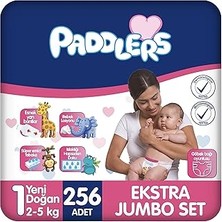Kazan Hobi Paddlers Yenidoğan Bebek Bezi 1 Numara (2-5 Kg) 256 Adet – Ekstra Jumbo Set