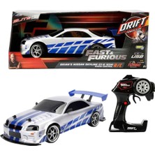 Kazan Hobi 1:10 Fast & Furious Brian’s Nissan Skyline Gt-R (R34) USB Şarjlı Uzaktan Kumandalı Drift Araba