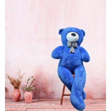 Kazan Hobi 160 cm Sevgiliye Özel Romantik Dev Boy Papyonlu Peluş Ayı-% 100 Yerli Mavi