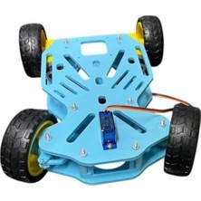 Kazan Hobi Arduino Uyumlu Ön Tekerleri Dönebilen 4WD Robot Araba Platform Kiti Seti Monte