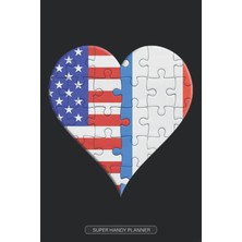 Kazan Hobi Planner: American French Flag United Heart Jigsaw Puzzle Flags Of America France