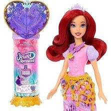 Kazan Hobi Mattel Filmden Ilham Alan Mattel Disney Prensesi Ariel Bebek, Aksesuarlar, Kalp Şeklinde Değerli Taş Kutusu ile Çocuk Yüzüğü Dahil 8 Sürpriz ve 9 Parça, JHL49