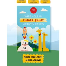 Kazan Hobi Silinebilir Parmak Boyası Aktivite Kartları - Wipe Clean Finger Paint Activity Cards - Fingerprint Activities - 16 Kart 32 Aktivite, Yeniden Kullanılabilir, 3 Yaş ve Üzeri