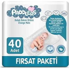 Kazan Hobi Paddlers Bebek Bakım Örtüsü 60X60 cm 40 Adet (4X10) – Alt Açma, Yatak Koruyucu