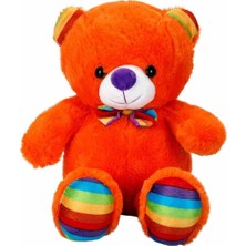 Kazan Hobi Sunman Oturan Kurdeleli Renkli Peluş Ayı 30 cm